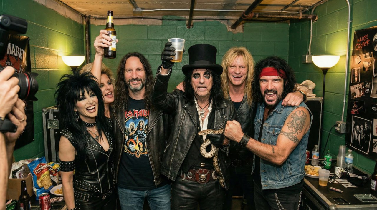 Green room crew cheers